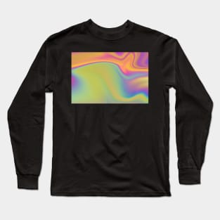 holographic turquoise orange swirls Long Sleeve T-Shirt